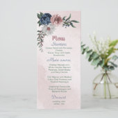 美しいピンクの白いネイビーブルーの花の緑 メニュー (スタンド正面)