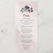 美しいピンクの白いネイビーブルーの花の緑 メニュー (正面)