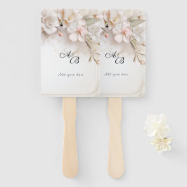 美しいピンクの白い水色の花 ハンドファン