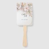 美しいピンクの白い水色の花 ハンドファン (正面)