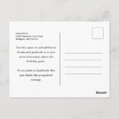 美しいピンクの白い花の100歳の誕生日お礼カード ポストカード (裏面)