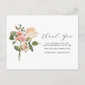 美しいピンクの白い花の100歳の誕生日お礼カード ポストカード (正面)