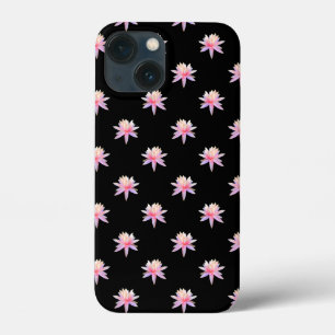 美しいピンクの白い蓮の花模様 iPhone 13 MINIケース