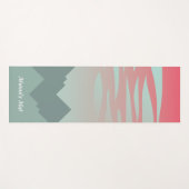 美しいピンクの空と山のイラストレーション ヨガマット (正面(横))