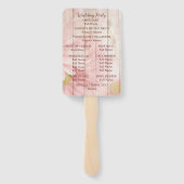 美しいピンクの素朴なフローラ結婚式プログラム ハンドファン (裏面)