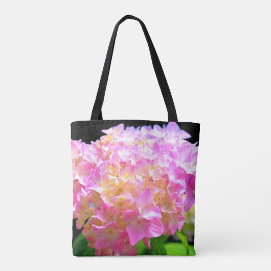 美しいピンクの紫のオレンジアジサイのママ トートバッグ (裏面)