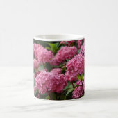 美しいピンクの紫陽花の花 コーヒーマグカップ (中央)