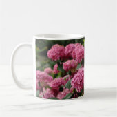 美しいピンクの紫陽花の花 コーヒーマグカップ (左)