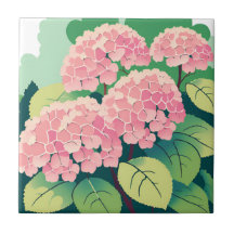 美しいピンクの紫陽花の茂み