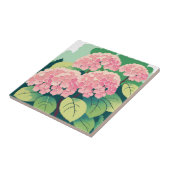 美しいピンクの紫陽花の茂み タイル (側面)