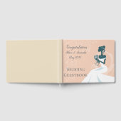 美しいピンクの結婚花嫁 ゲストブック (全面)