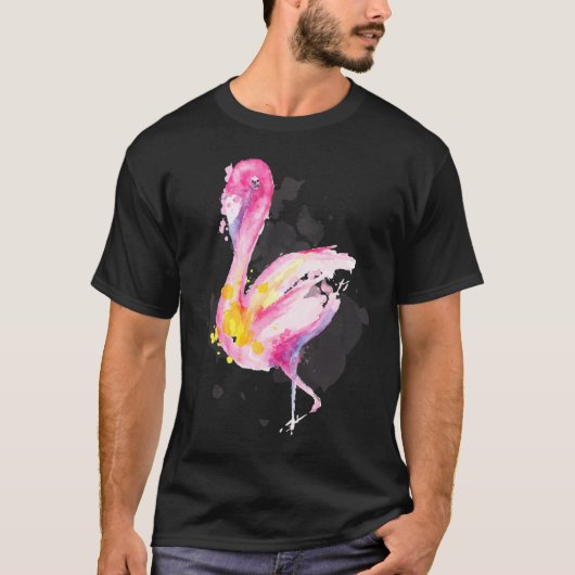 美しいピンクの美しいフラミンゴ Tシャツ (正面)