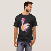 美しいピンクの美しいフラミンゴ Tシャツ (正面フル)