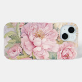美しいピンクの芍薬の水彩画 Case-Mate iPhoneケース (裏面 (横))