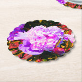 美しいピンクの芍薬の花 ペーパーコースター (アングル)