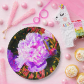 美しいピンクの芍薬の花 ペーパープレート (パーティー)