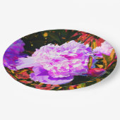 美しいピンクの芍薬の花 ペーパープレート (アングル)