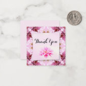 美しいピンクの花ありがとう ノートカード (正面/裏面インサイチュ)