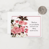 美しいピンクの花ありがとう ノートカード (正面/裏面インサイチュ)