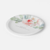 美しいピンクの花が繊細エレガントな ペーパープレート (アングル)