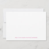 美しいピンクの花と葉の花 サンキューカード (裏面)