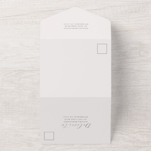 美しいピンクの花のキンセアニエラ 15歳 オールインワン招待状 (外側)