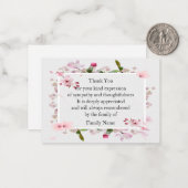 美しいピンクの花のサンキューカード ノートカード (正面/裏面インサイチュ)