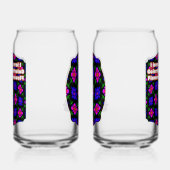 美しいピンクの花のパターン ガラス缶 (右)