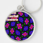 美しいピンクの花のパターン キーホルダー (正面)