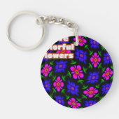 美しいピンクの花のパターン キーホルダー (正面)