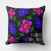 美しいピンクの花のパターン クッション (正面)