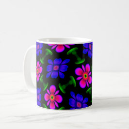 美しいピンクの花のパターン コーヒーマグカップ