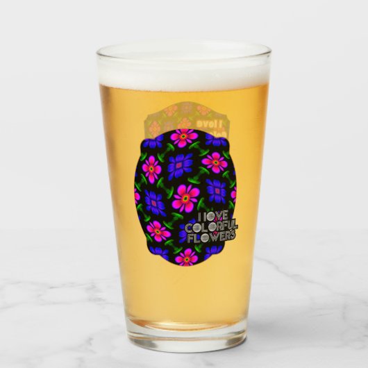 美しいピンクの花のパターン タンブラーグラス (ドリンク正面)
