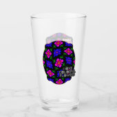 美しいピンクの花のパターン タンブラーグラス (正面)