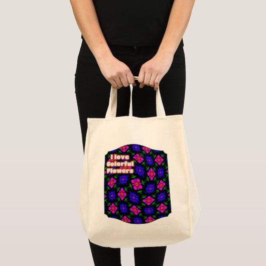 美しいピンクの花のパターン トートバッグ (正面(商品))
