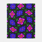 美しいピンクの花のパターン フリースブランケット (正面)