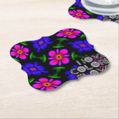 美しいピンクの花のパターン ペーパーコースター (アングル)