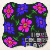 美しいピンクの花のパターン ペーパーコースター (正面)