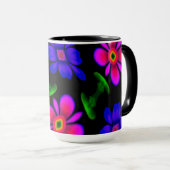 美しいピンクの花のパターン マグカップ (正面右)