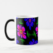 美しいピンクの花のパターン モーフィングマグカップ (左)