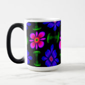 美しいピンクの花のパターン モーフィングマグカップ (左)