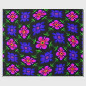 美しいピンクの花のパターン ラッピングペーパー (フラット)