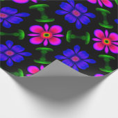 美しいピンクの花のパターン ラッピングペーパー (角)