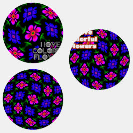 美しいピンクの花のパターン ラベル