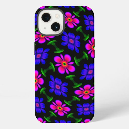 美しいピンクの花のパターン iPhoneケース (裏面)