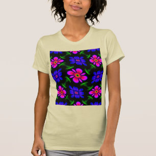 美しいピンクの花のパターン Tシャツ