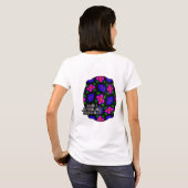 美しいピンクの花のパターン Tシャツ (裏面フル)