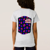 美しいピンクの花のパターン Tシャツ (裏面)