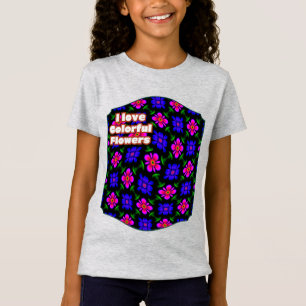美しいピンクの花のパターン Tシャツ