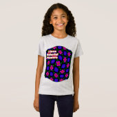 美しいピンクの花のパターン Tシャツ (正面フル)